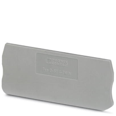 Phoenix Contact End cover; Length: 71.5mm; Width: 2.2mm; Height: 36.5mm; Color: Gray